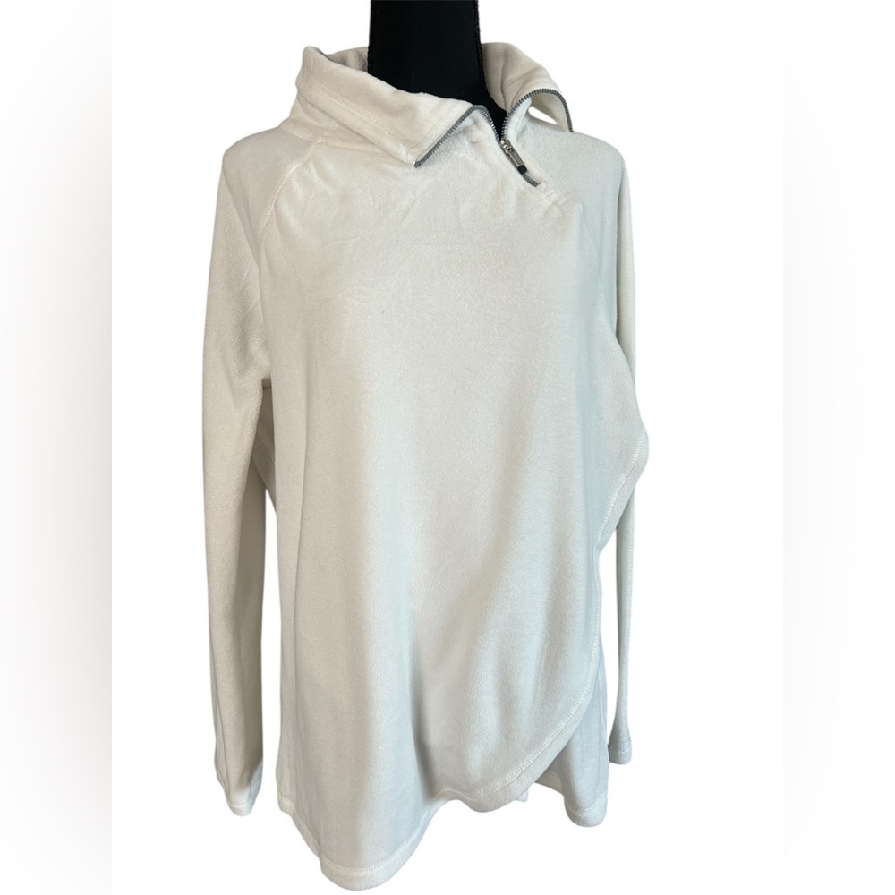 Calvin Klein Performance White Fleece Quarter Zip Pullover Sweatshirt Size XL
